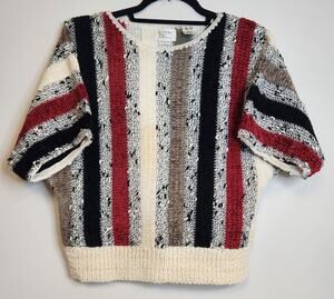 Vintage Bonnie & Bill Womens Short-Sleeve Textured Knit Sweater Top- Size Small